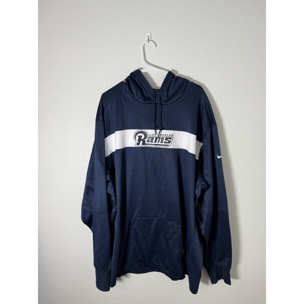 NIKE LA‎ Rams NFL Team Player Issued Dri Fit Hoodie Sweatshirt  Men's 4XL Navy